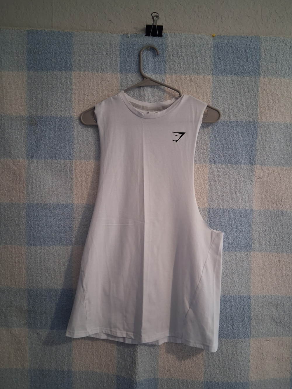 Gymshark White Sleeveless Muscle Tank Sz Small Pre Owned